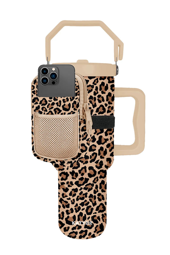 Brown Leopard Tumbler Zipper Bag // SHIPS IN 1-2 WEEKS