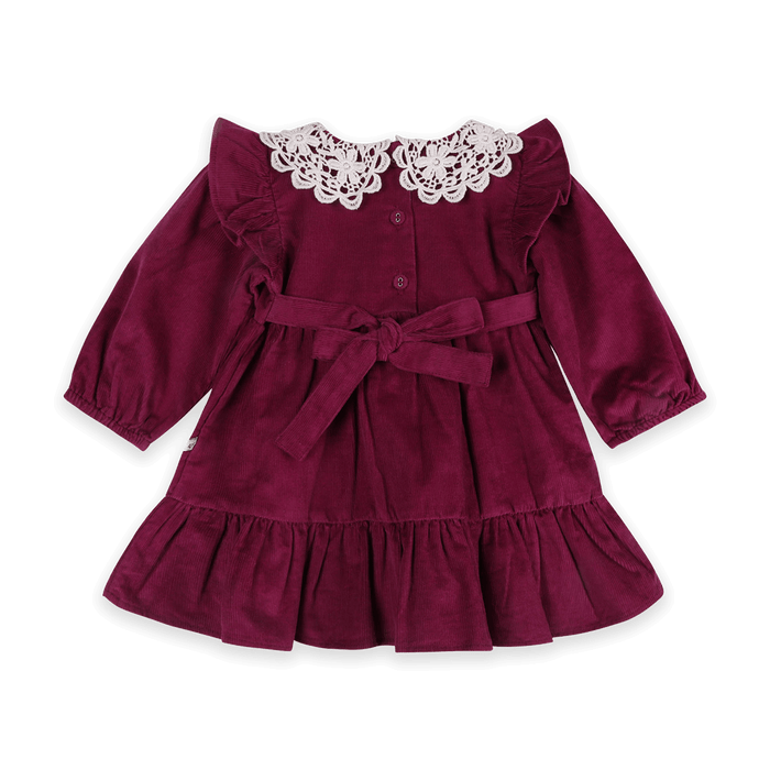 Cordelia Corduroy Baby Dress & Bloomer Set (Organic Cotton) - Back