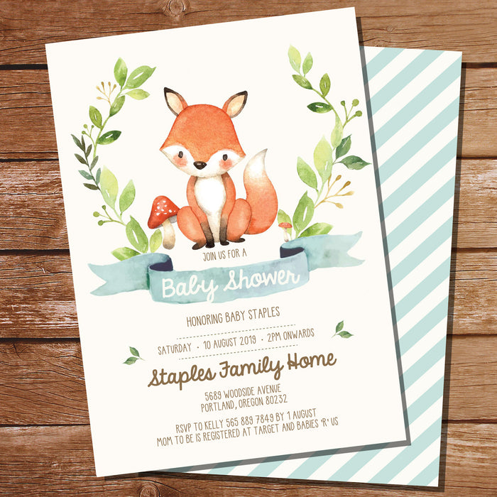 Fox Baby Shower Invitation