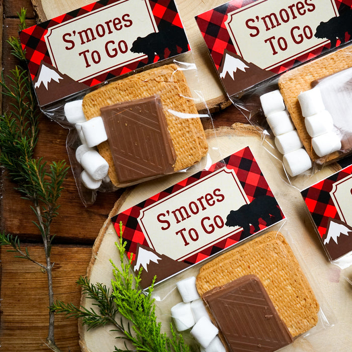 Lumberjack treat bag toppers