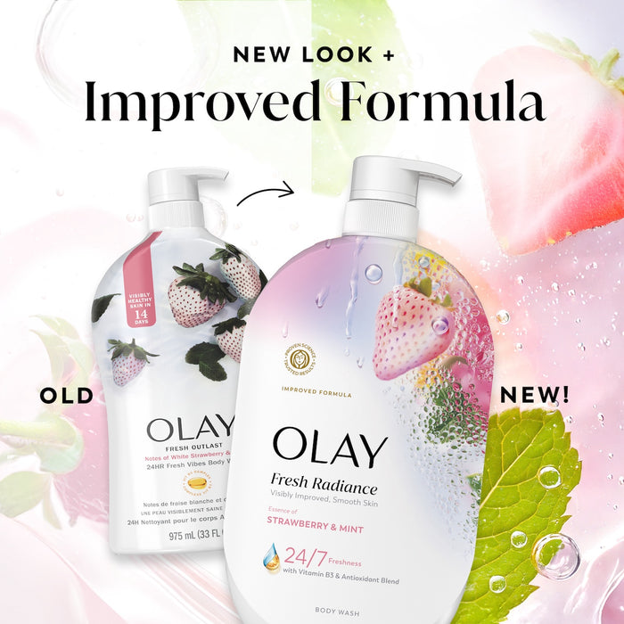 Fresh Radiance Body Wash old bottle design and new. New look plus improved formula.