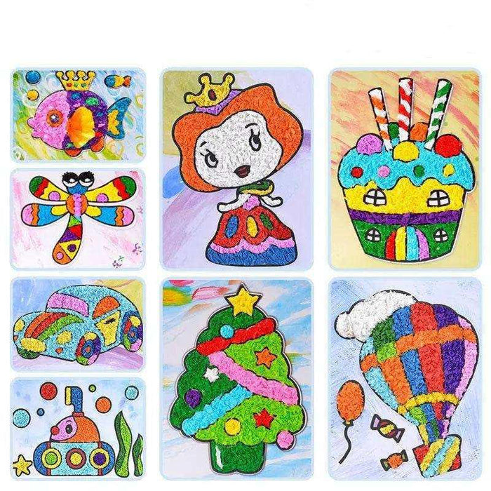 DIY paper mosaic craft kit with colored paper