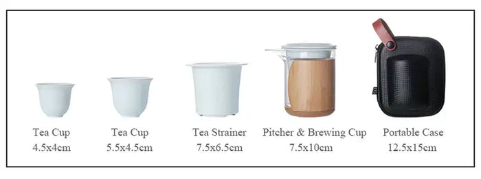 Portable Gongfu Tea Set for Travelling 2 Color Variations - King Tea Mall