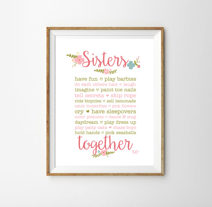 Sisters Together Poster | Wall Decor