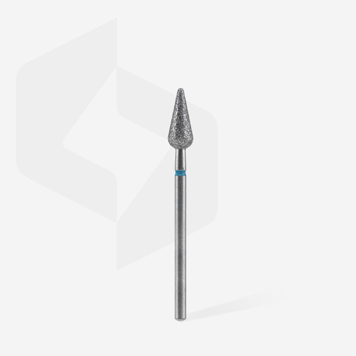 Staleks Diamond nail drill bit "pointed pear" blue, 5 mm Drill Bit Staleks