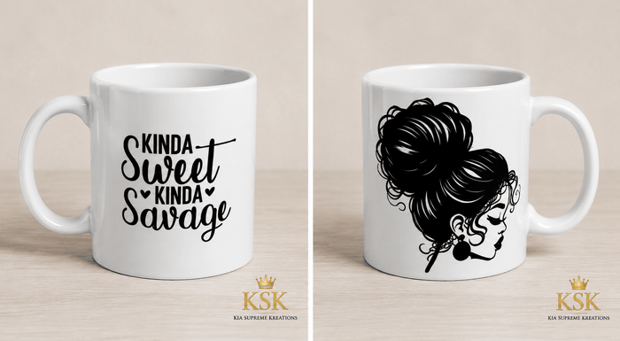 Sweet, Kinda Savage™ Ceramic Mug – Kia Supreme Kreations product image 3