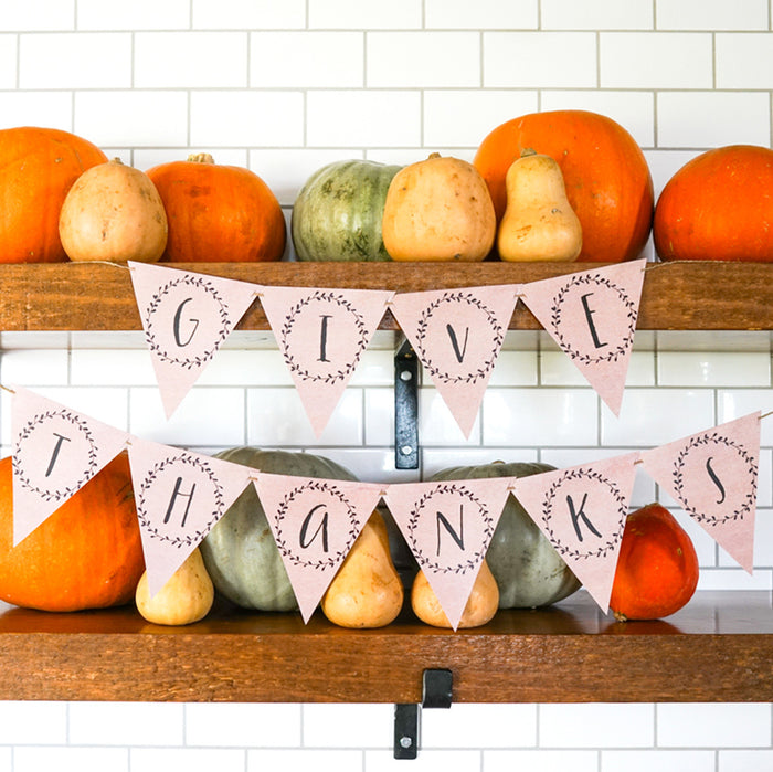 Thanksgiving Banner Decorations | Kraft Thanksgiving Give Thanks Banner
