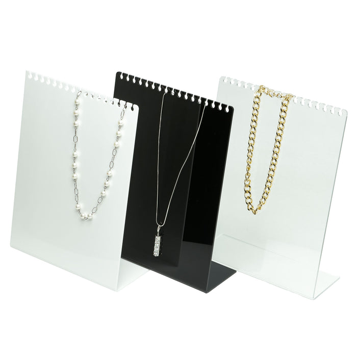 10 1/4" x 7 7/8" Clear Acrylic Necklace Display Stand with 17 Notches