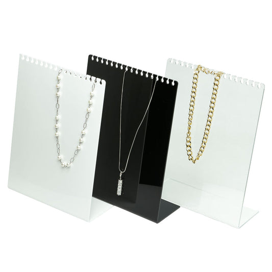10 1/4" x 7 7/8" Clear Acrylic Necklace Display Stand with 17 Notches