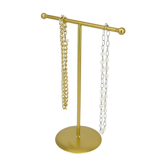 10" Gold Metal T-Bar Necklace Jewelry Display Stand