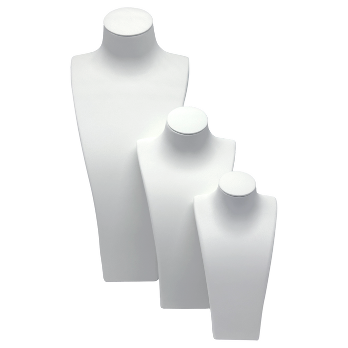 10" White Polypropylene Ultra-Durable Necklace Bust Display