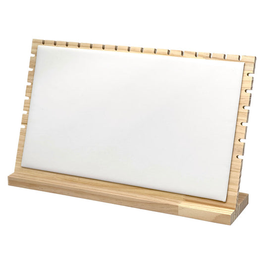 15 3/4" x 9 1/2" Natural Wood White Leatherette Easel Jewelry Display