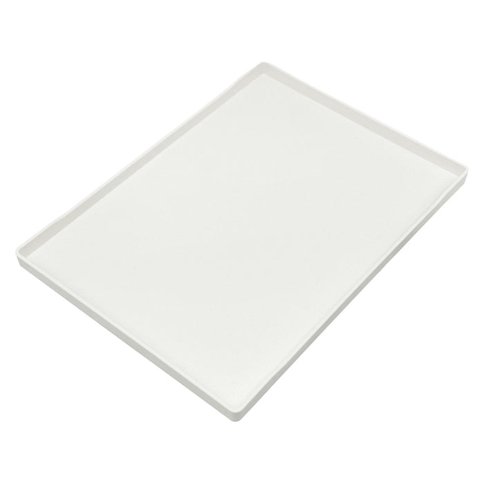 15" x 10 1/2" Woodgrain Texture White Plastic Serving Tray