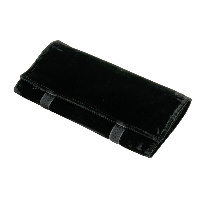 17" x 10" Black Velvet Necklace Travel Jewelry Case Roll