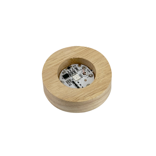 2 1/4" Round Wood Base RGB Color LED Light with Switch (2-Pack)