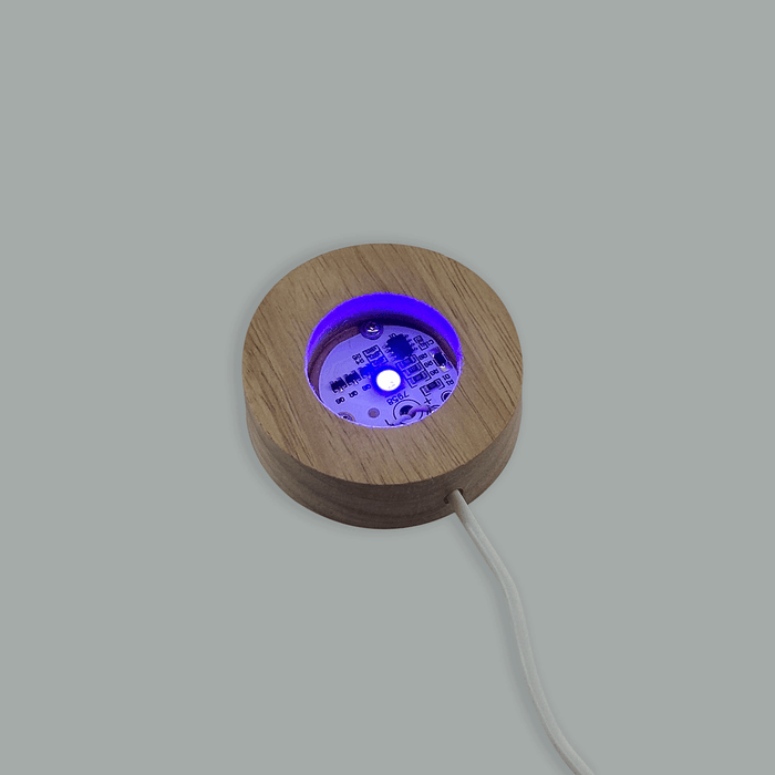 2 1/4" Round Wood Base RGB Color LED Light with Switch (2-Pack)