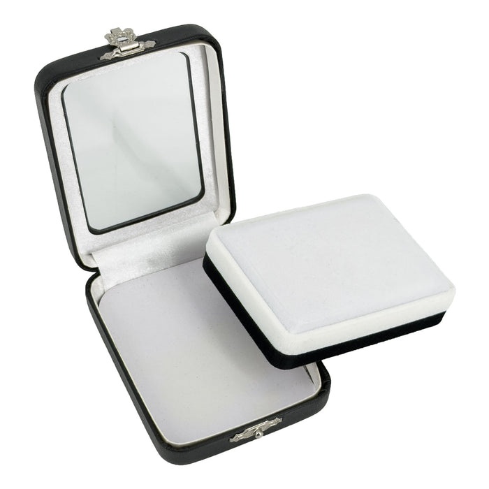 2" x 2 3/4" Black Leatherette Gemstone Box