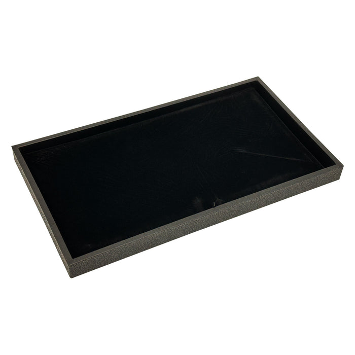 (20-Pack) 13 7/8" x 7 1/2" Black Jewelry Display Pad Tray Insert