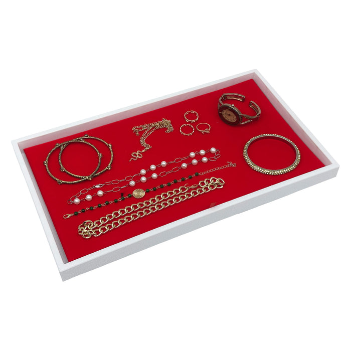 (20-Pack) 13 7/8" x 7 1/2" Red Jewelry Display Pad Tray Insert