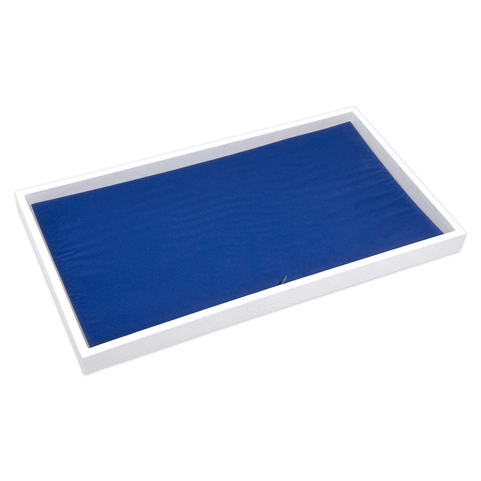 (20-Pack) 13 7/8" x 7 1/2" Royal Blue Jewelry Display Pad Tray Insert