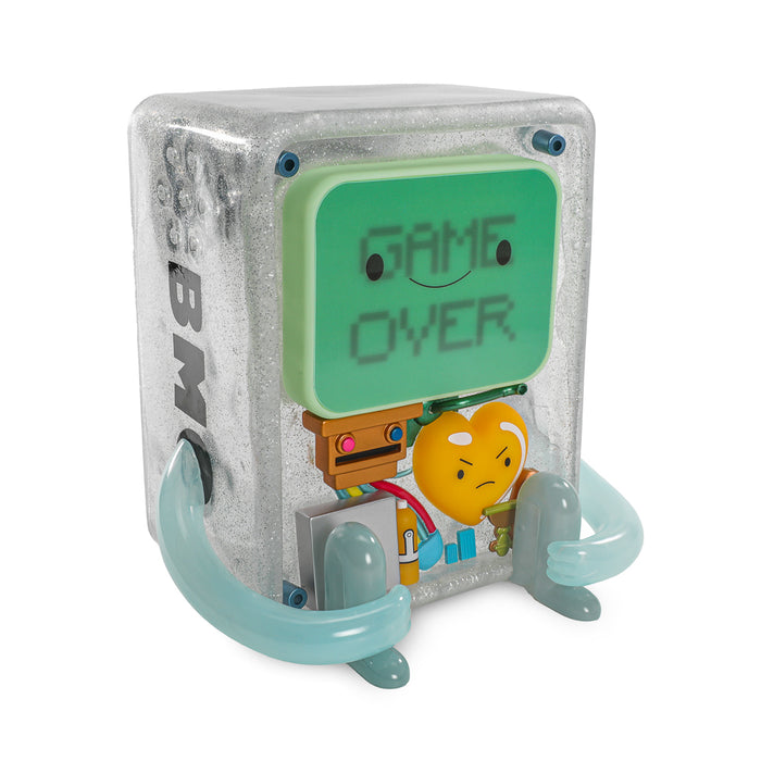 Adventure Time BMO 8-inch glow-in-the-dark vinyl art figure, Game Over Edition, limited edition collectible toy.