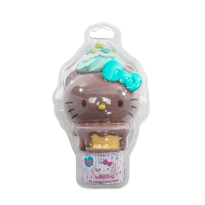 Hello Kitty 6-inch vinyl art figure in chocolate flocked and mint colors, limited edition of 500, from Sanrio.
