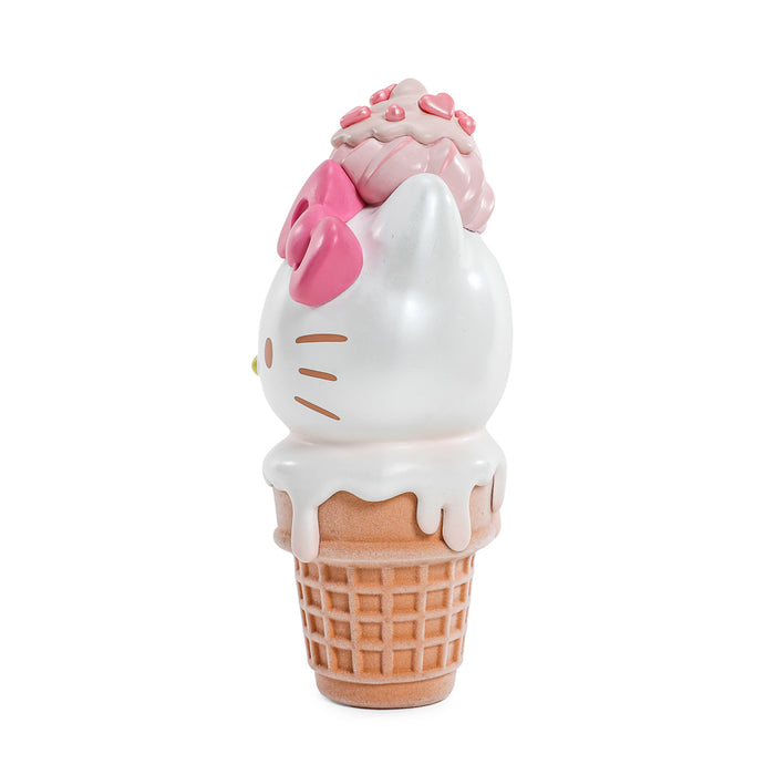 Hello Kitty ice cream cone art figure and pin bundle by Sanrio, vanilla and strawberry edition, limited to 500 pieces, 6-inch figure.