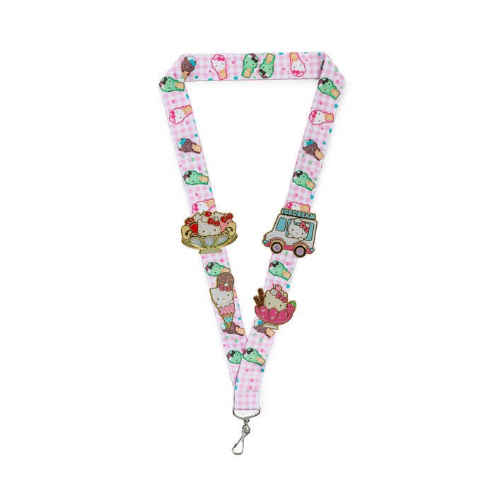 Hello Kitty Ice Cream Deluxe Pins and Lanyard Set by Sanrio, limited edition 2025 exclusive featuring cute themed accessories.