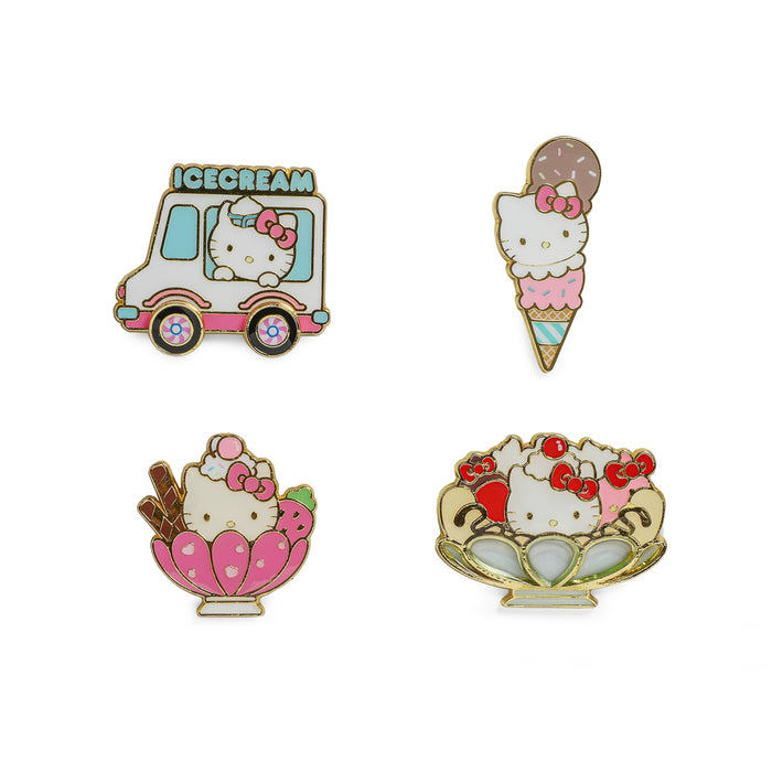 Hello Kitty Ice Cream Deluxe Pins and Lanyard Set by Sanrio, limited edition collectible featuring colorful Hello Kitty designs.