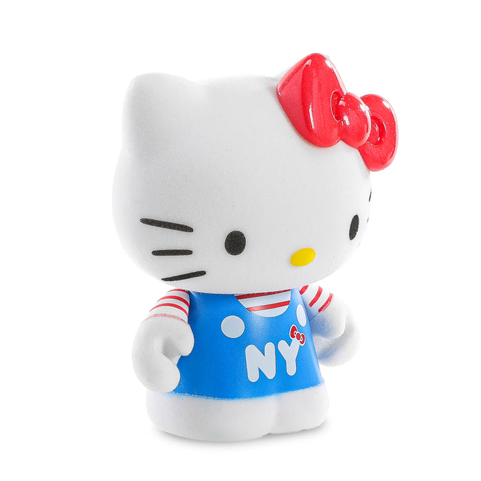 Hello Kitty NYC 3-inch flocked vinyl mini art figure, limited edition collectible with colorful details and NYC-themed design