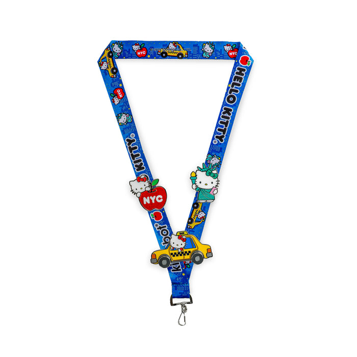 Hello Kitty NYC Deluxe pins and lanyard set by Sanrio, limited edition with colorful Hello Kitty themed accessories.