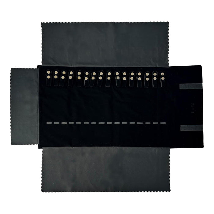 22" x 11" Black Velvet Necklace Travel Jewelry Case Roll