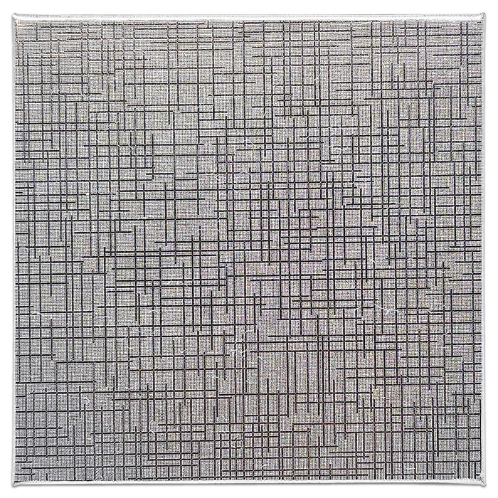 3 1/2" x 3 1/2" x 1" Silver Linen Pattern Cotton Filled Paper Box