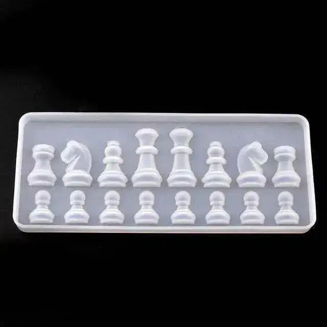 Flexible silicone mold for handmade chess pieces