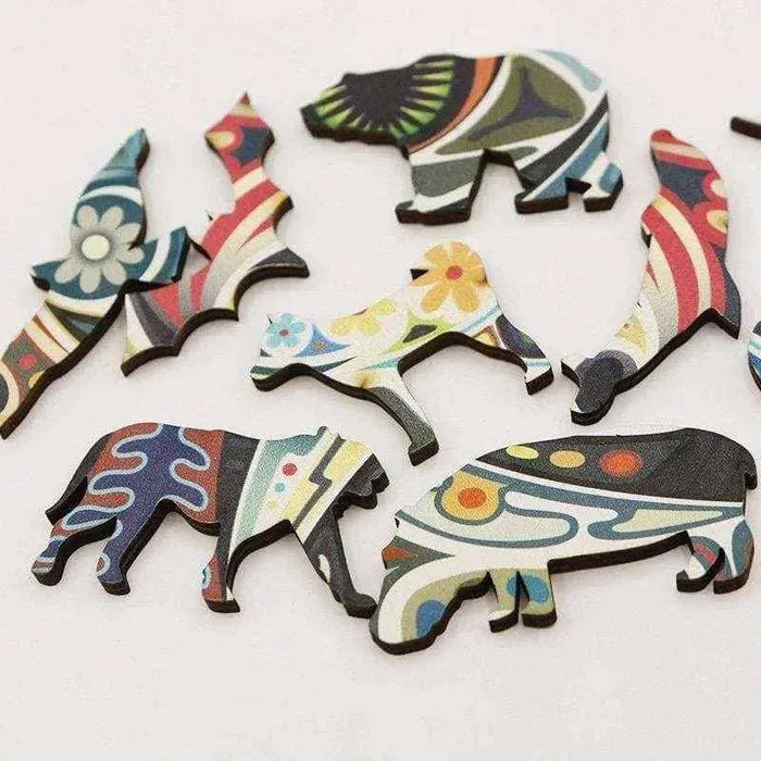 Colourful cat jigsaw puzzle tabletop ornament