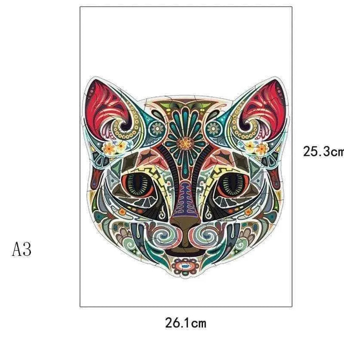Wooden puzzle gift for cat lovers and families