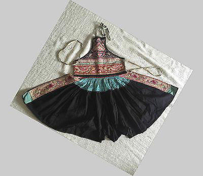 5200 Chinese Minority Child's Apron Tunic Costume-WOVENSOULS-Antique-Vintage-Textiles-Art-Decor