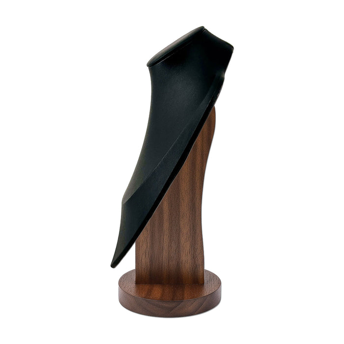 7 1/4" Black Leatherette Walnut Base Necklace Bust Display