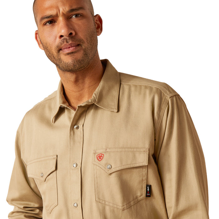 Ariat Men's FR Solid Classic Fit Snap-Font Work Shirt Work Shirts Ariat