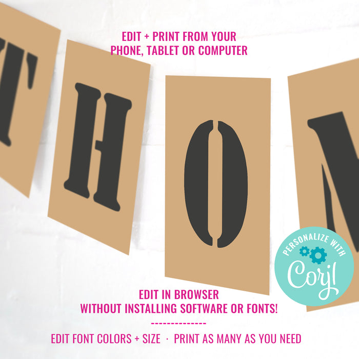 Army Birthday Party Birthday Banner | Camo Army Party Name Banner