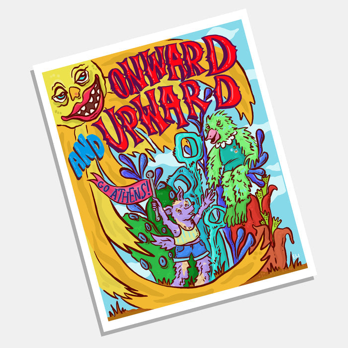 Athens Banner Project: Archival Print of "Onward and Upward" by Eli Saragoussi - by Eli Saragoussi - K. A. Artist Shop