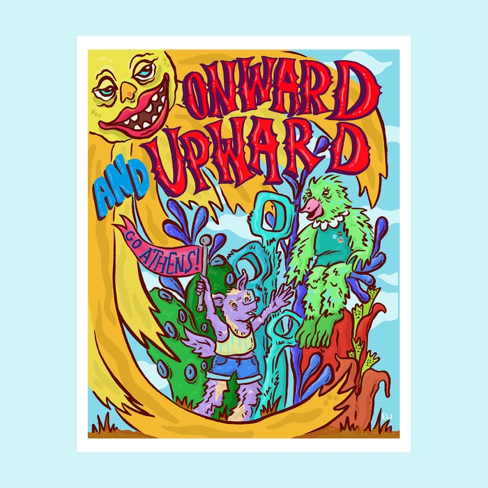 Athens Banner Project: Archival Print of "Onward and Upward" by Eli Saragoussi - by Eli Saragoussi - K. A. Artist Shop