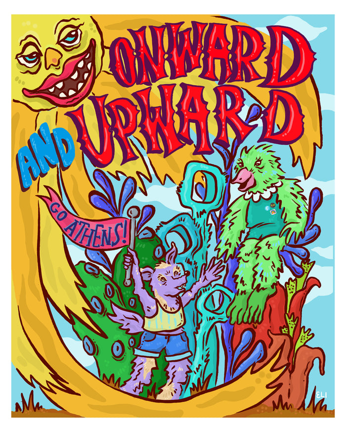 Athens Banner Project: Archival Print of "Onward and Upward" by Eli Saragoussi - by Eli Saragoussi - K. A. Artist Shop