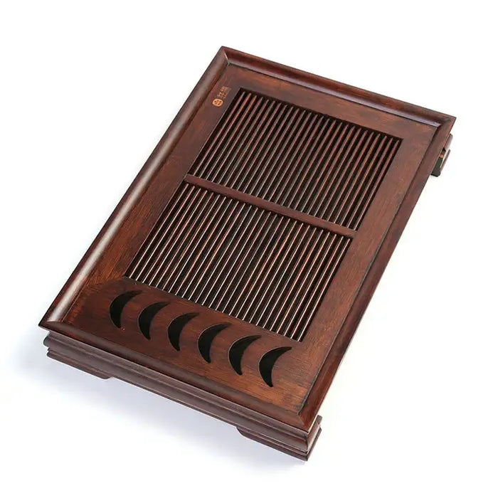 Bamboo Tea Tray / Board / Saucer with Water Tank Two Colors Yellow / Dark - King Tea Mall