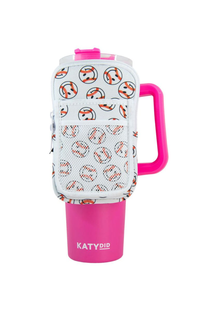 Baseball Happy Face Tumbler Zipper Pouch // SHIPS IN 1-2 WEEKS