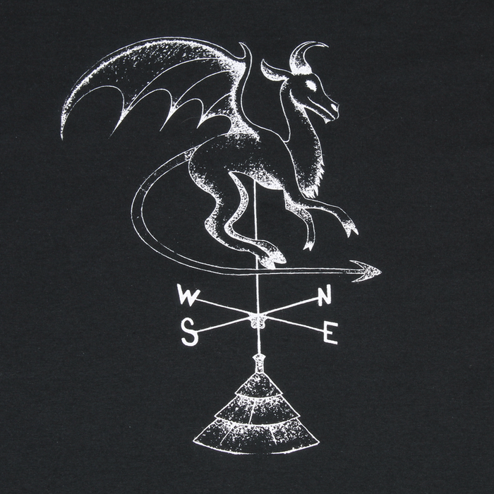 Close up of Batsto (Jersey Devil) T-Shirt in black