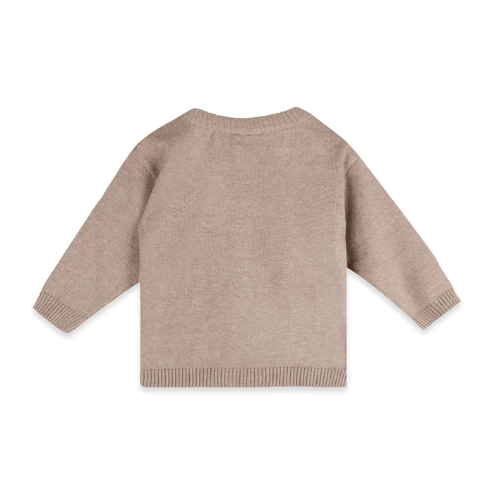 Organic Cotton Bear Knit Baby Pullover and Pant Set, Back