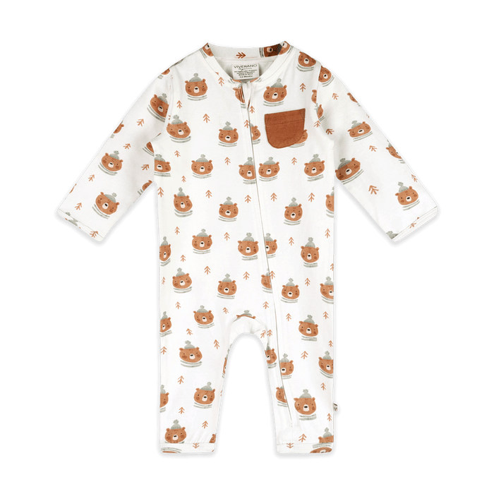 Bears Classic Baby Zip Jumpsuit (Organic Jersey) - Front