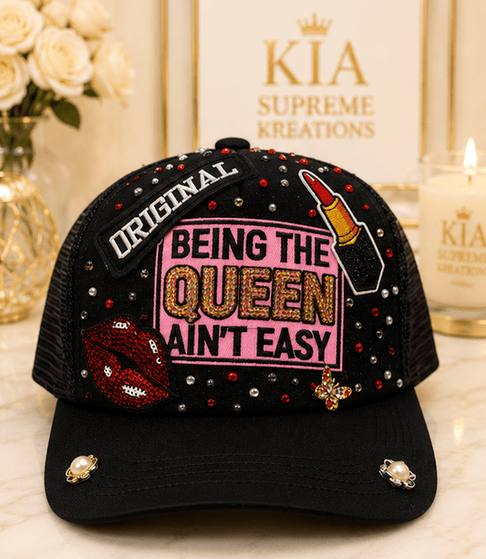 Being the Queen™ Rhinestone Trucker Hat – Kia Supreme Kreations product image 1