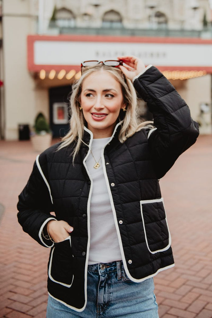 Black Quilted Jacket // SHIPS IN 1-2 WEEKS